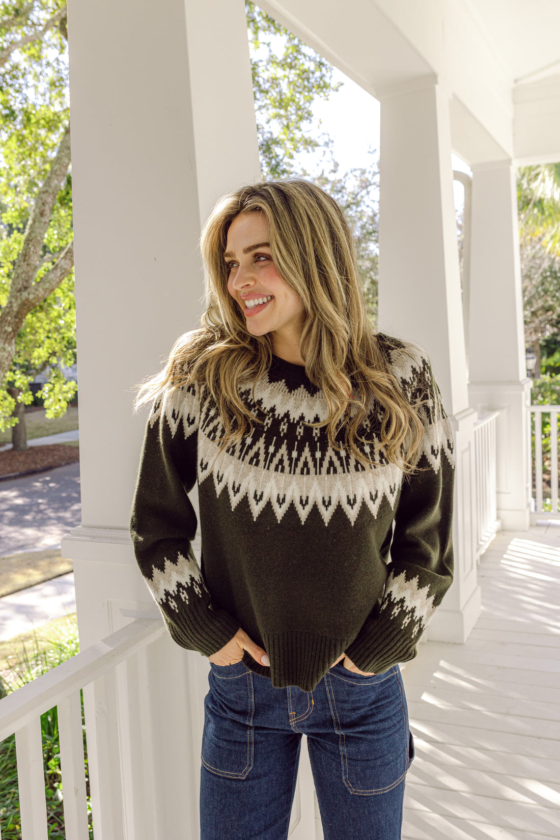 Olive Fair Isle Sweater