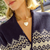 Navy Fair Isle Wrap Cardigan