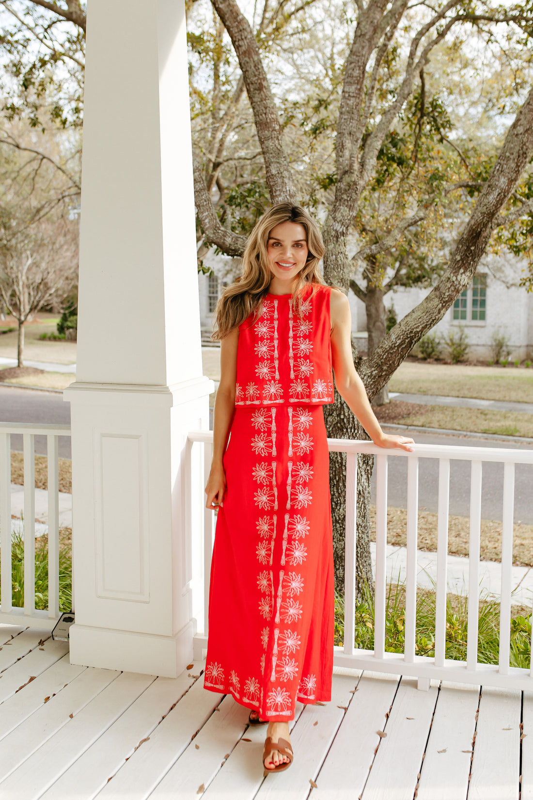 Red Flame Maxi Skirt Set