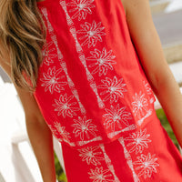 Red Flame Maxi Skirt Set