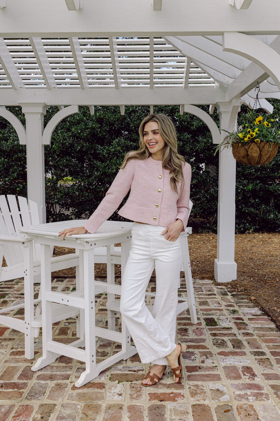 Blush Tweed Button Front Jacket – Sail to Sable