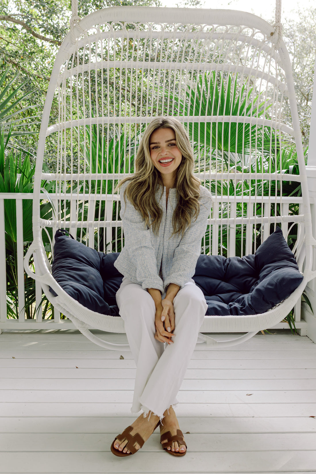 Blue Tweed Cropped Jacket