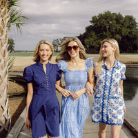 PRE-ORDER Floral Tile Short Sleeve Shift with Ric-Rac