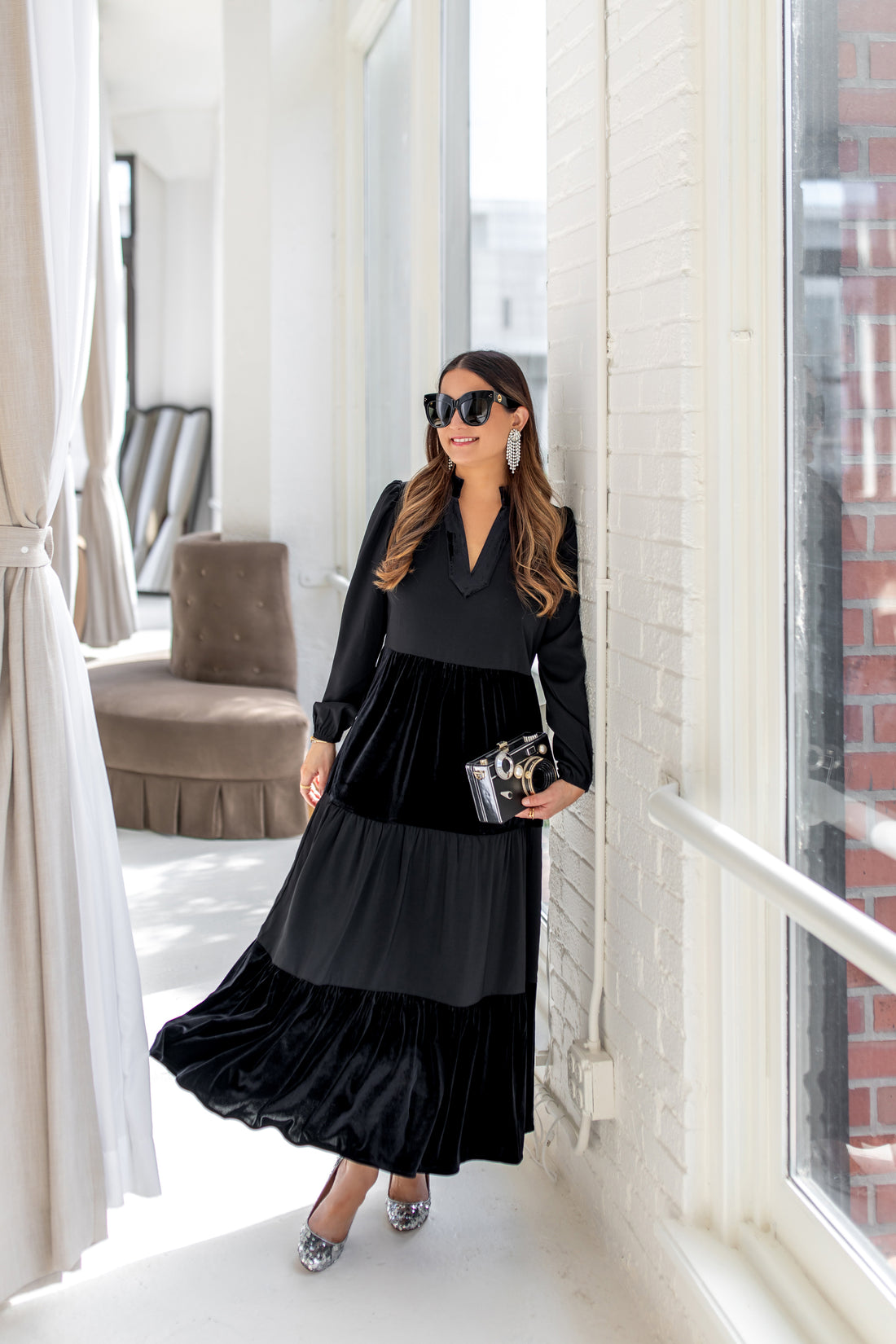 The Anne Velvet Midi Dress