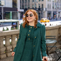 Emerald Dylan Tweed Button Front Coat