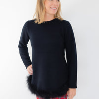 Long Sleeve Sweater with Faux Fur