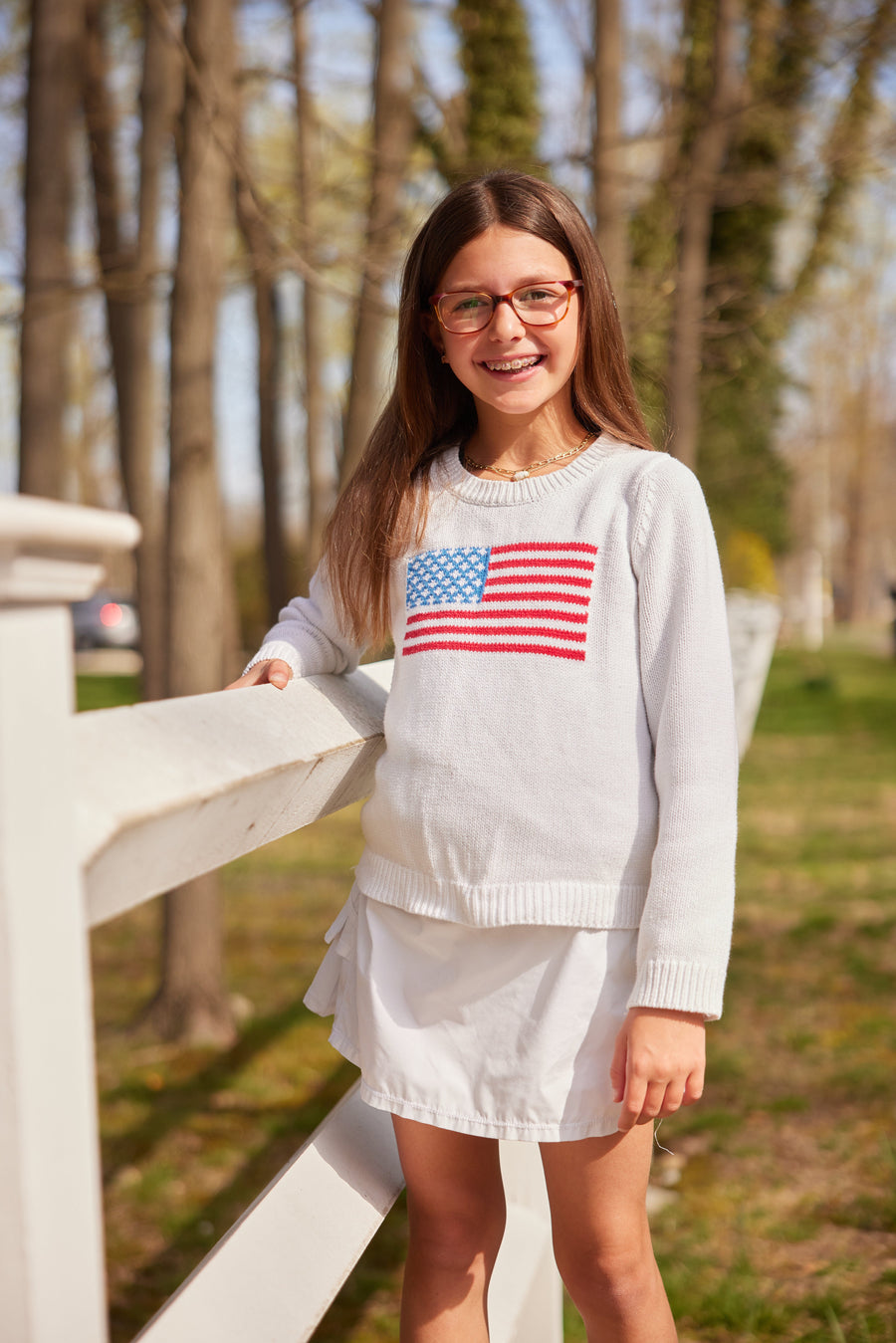 White Kids Flag Sweater