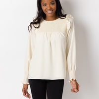 Ivory Smocked Front Top