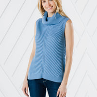 Sleeveless Turtleneck Sweater (Two Colors)