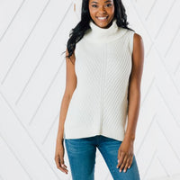Sleeveless Turtleneck Sweater (Two Colors)