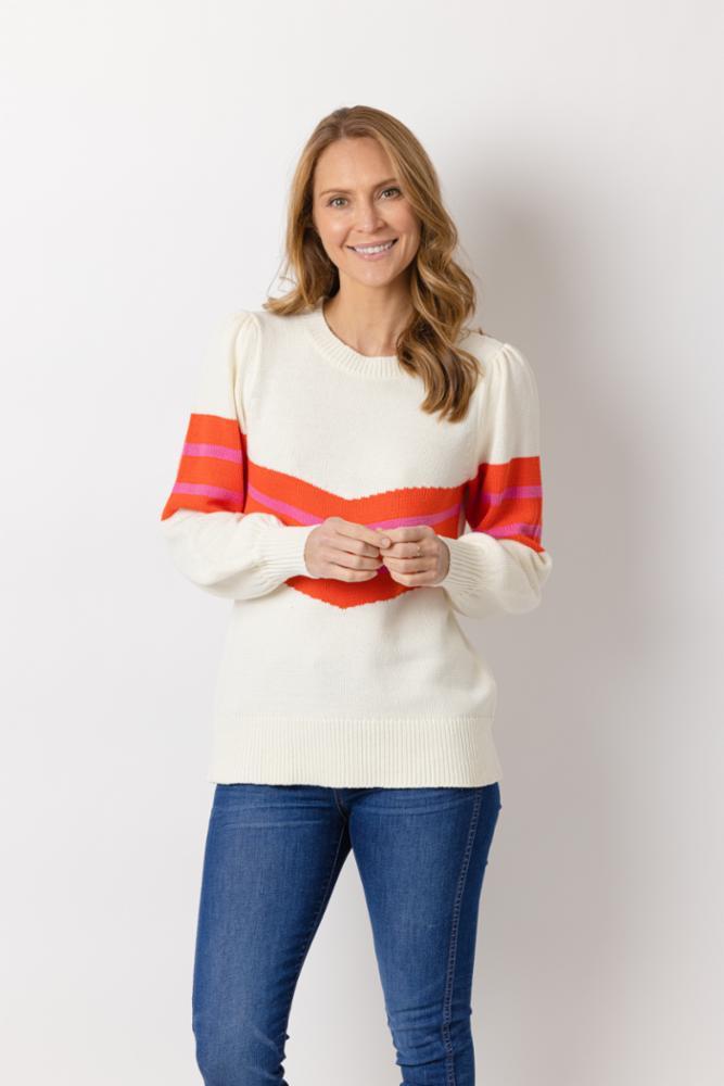 Long Sleeve Inverted Stripe Sweater