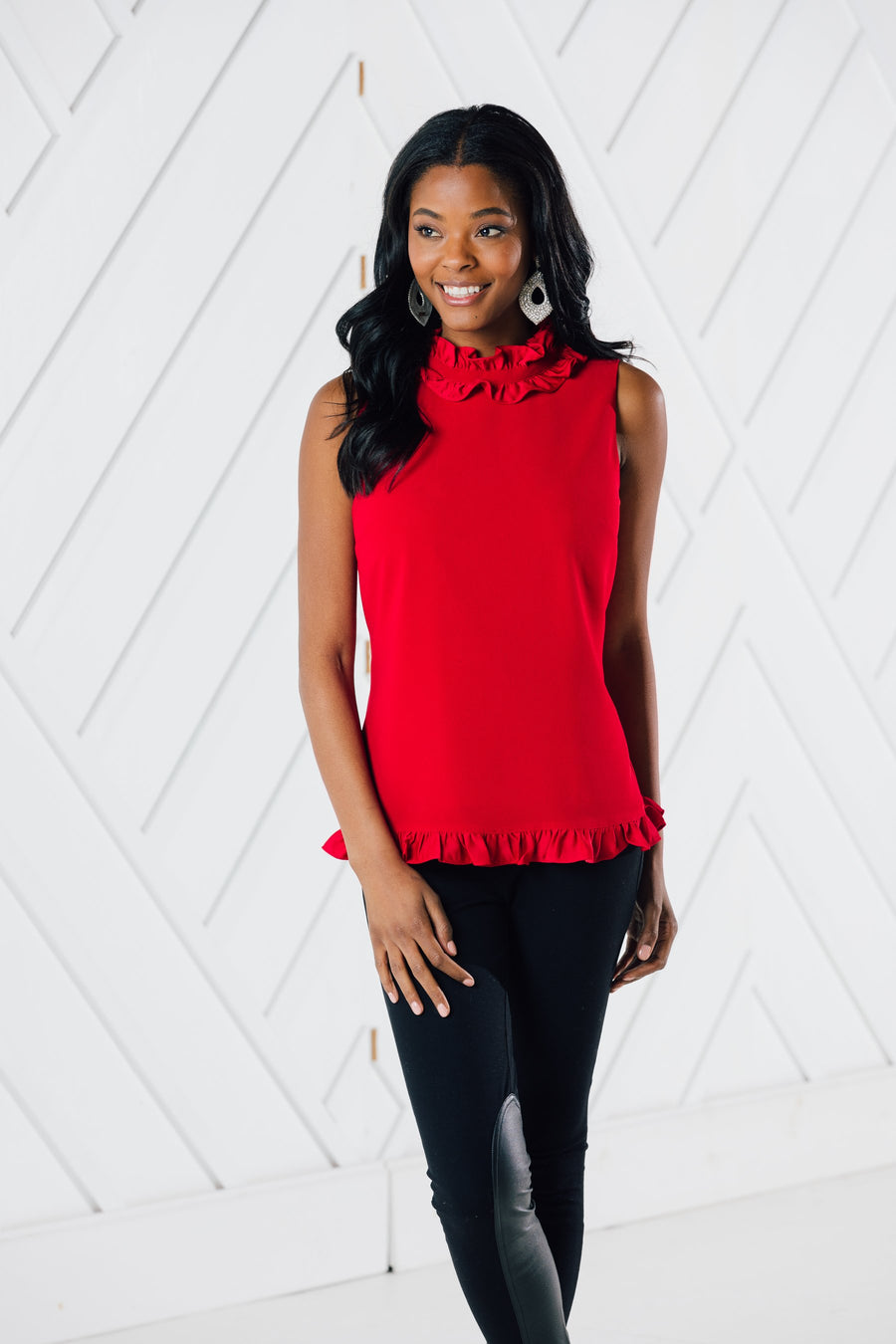 Sleeveless Double Ruffle Top (Two Colors)