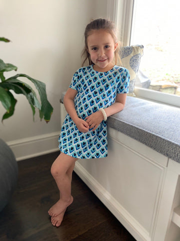 Teardrop Print Kids Short Sleeve Dress