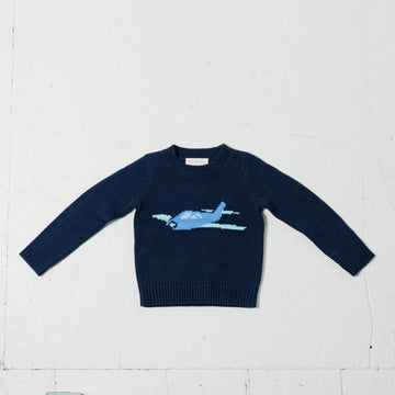 Kids Airplane Intarsia Sweater