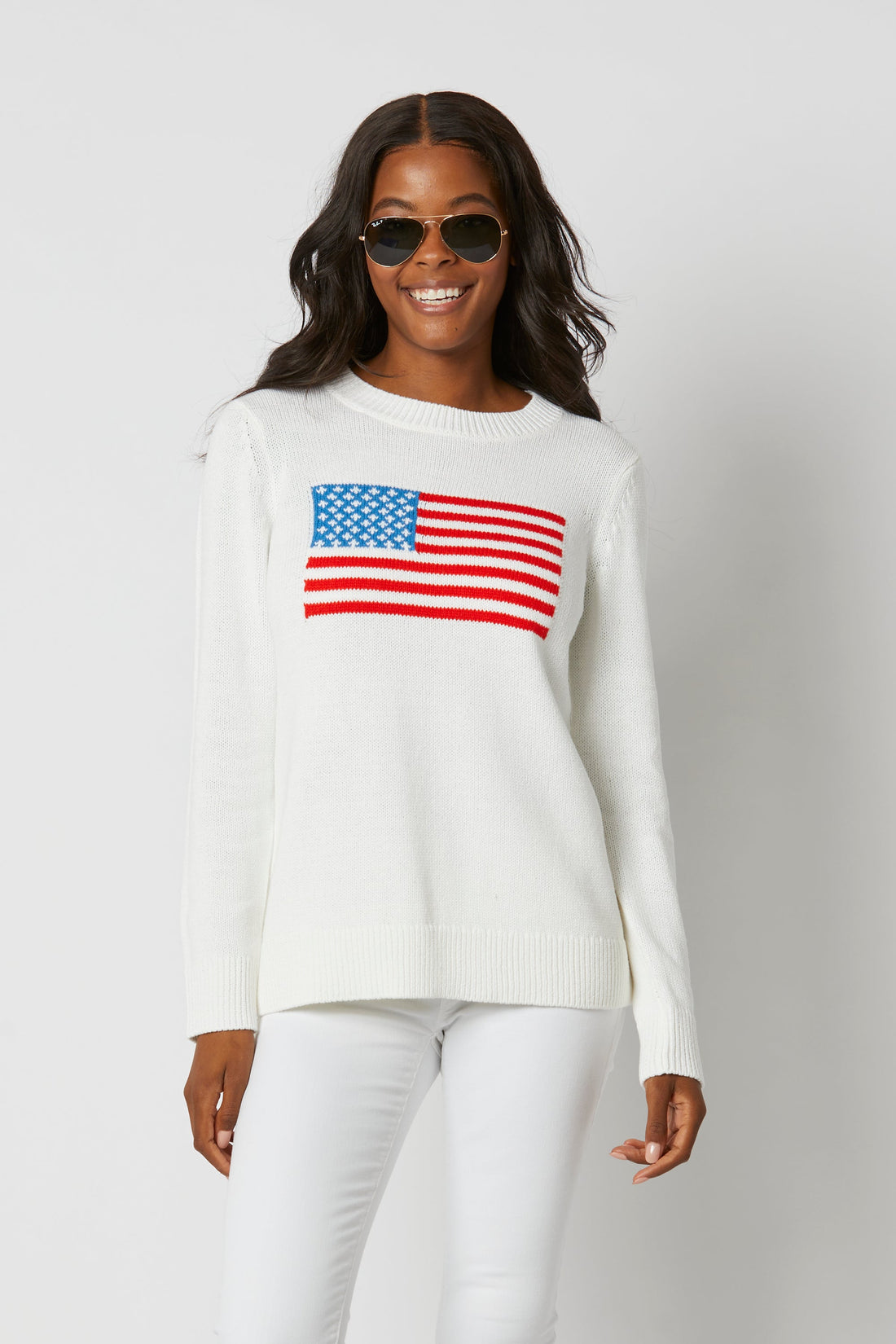 White Flag Intarsia Sweater