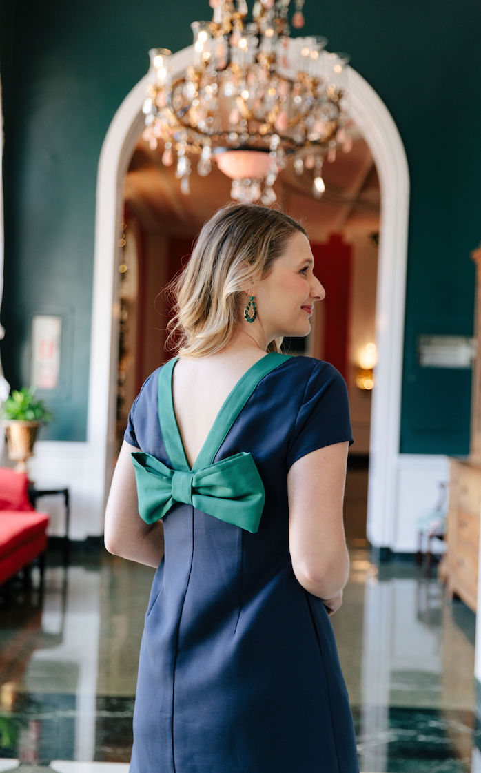 Green sales bow dress