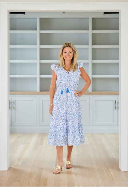 Floral Vine Print Flutter Sleeve Midi Dress