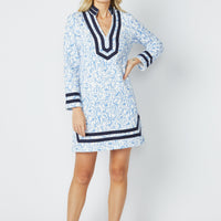 Floral Vine Print Long Sleeve Classic Tunic